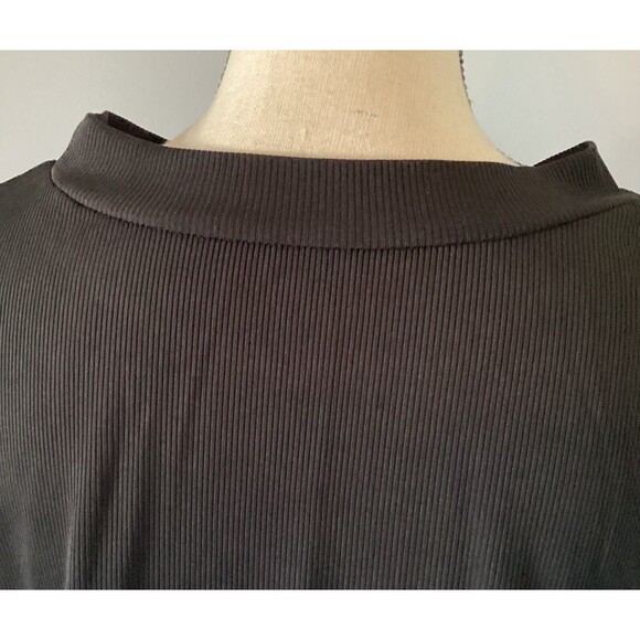 SHEIN Curve Black RibbedTank Top With Cinched Tie Side Crew Neck Plus Size 5XL - Picture 6 of 7